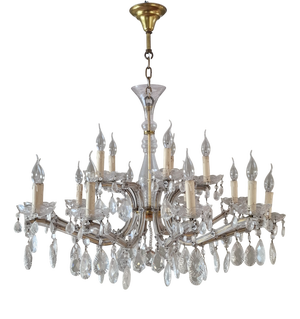 Large French Crystal Chandelier, 1930s