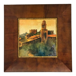 Roma Moulding Tuscan Village Bell Tower Landscape Framed Wall Art For Sale
