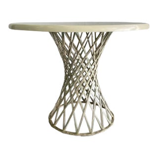 Vintage 1970s Fiberglass Pedestal Dining Table For Sale