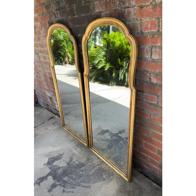 Stunning Vintage Drexel Gilt Wood Wall Mirrors – Elegant Home Decor for Timeless Style - Newly Painted and Hand Gilt - A Pair For Sale - Image 10 of 11