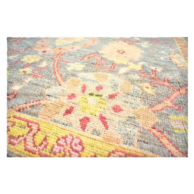 Gray Persian Oushak Wool 8x11 Grey, Red, & Yellow Handmade Area Rug #1143973 For Sale - Image 8 of 10