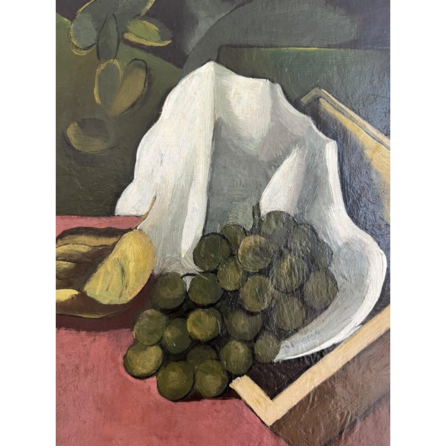 Nicolas Roumiantzeff, Grappe de raisins, feuilles mortes et bouquet, Oil on Canvas, Framed For Sale - Image 7 of 12