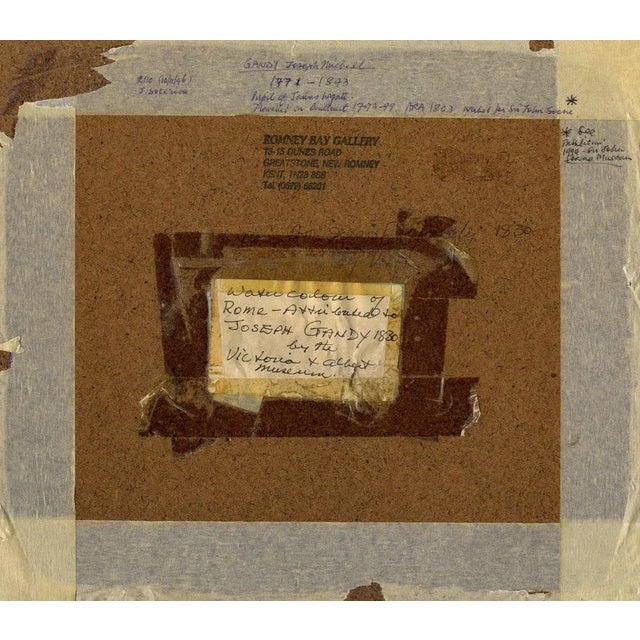 After Joseph Gandy ARA, Pons Fabricius on the Tiber, 1830, Watercolour, Framed For Sale - Image 5 of 6