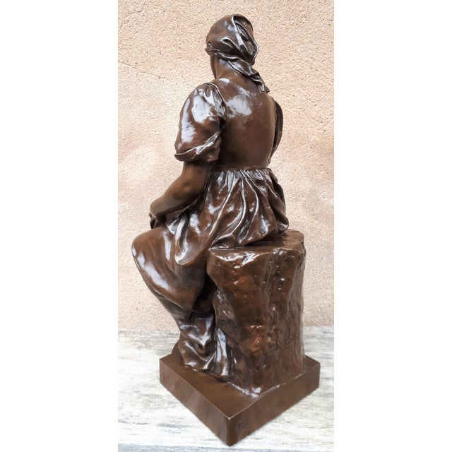 Brown Bronze Sculpture of a Breastfeeding Mother by Paul Dubois, 1800s For Sale - Image 8 of 18