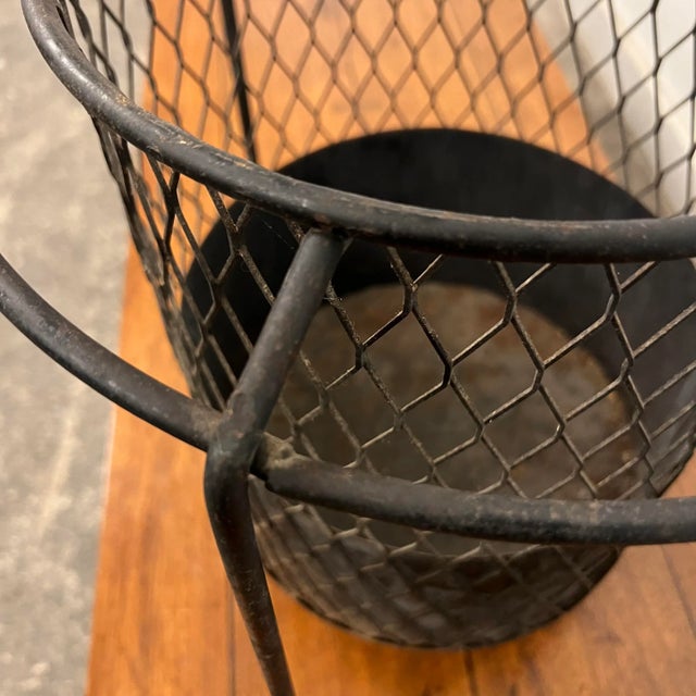 Mid 20th Century Maurice Duchin Mid Century Modern Iron Wastebasket For Sale - Image 5 of 12