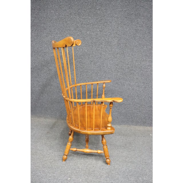 L. & J.G. Stickley Windsor Cherry Armchair *spindle back *stretcher base