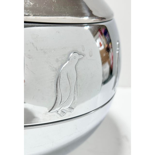 Chrome Mid Century Barware Penguin Ice Bucket by West Bend – Chrome Penguin, Retro Bar Cart Entertaining Decor, Vintage Hot & Cold Server For Sale - Image 8 of 12