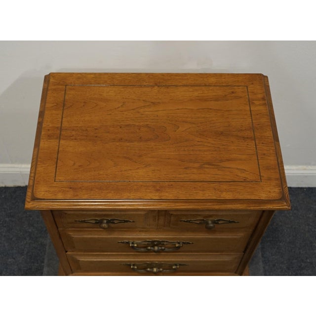 Stanley Furniture Solid Pecan Rustic European 24" Three Drawer Nightstand 66-114 For Sale - Image 9 of 12