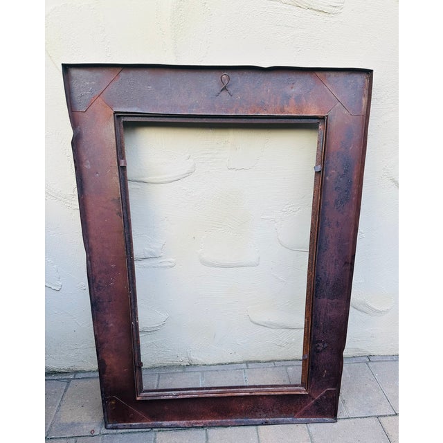 Coffee Vintage Italian Rustic Metal Oversized Picture Frame For Sale - Image 8 of 12