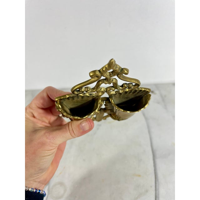 Victorian Vintage Brass Match Holder For Sale - Image 3 of 7