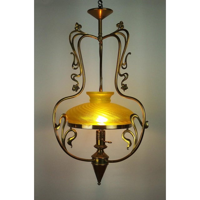 Art Nouveau Pendant Light, 1890s For Sale - Image 3 of 16