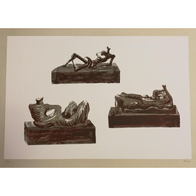 The lithograph by henry moore is hand signed. This original artwork is from an edition of 50 prints. The prints have been...