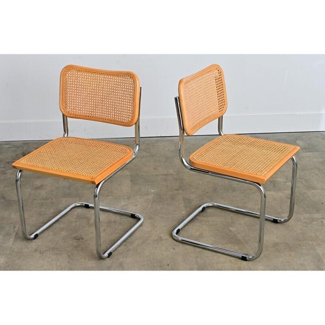 Pair of Italian Vintage Breuer Cesca Style Side Chairs With Cane Seats For Sale - Image 13 of 14