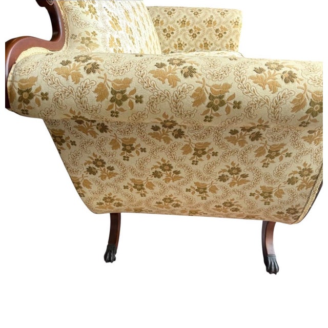 American Floral & Fanciful, Duncan Phyfe Style Settee For Sale - Image 3 of 8
