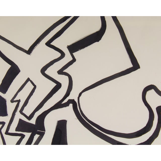 Black 1960s Structure Series Ink Drawing by Harry Hilson For Sale - Image 8 of 8