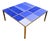 Square Coffee Table with Blue Mirrored Murano Glass and Brass Trim from Justfurnituress SRL For Sale