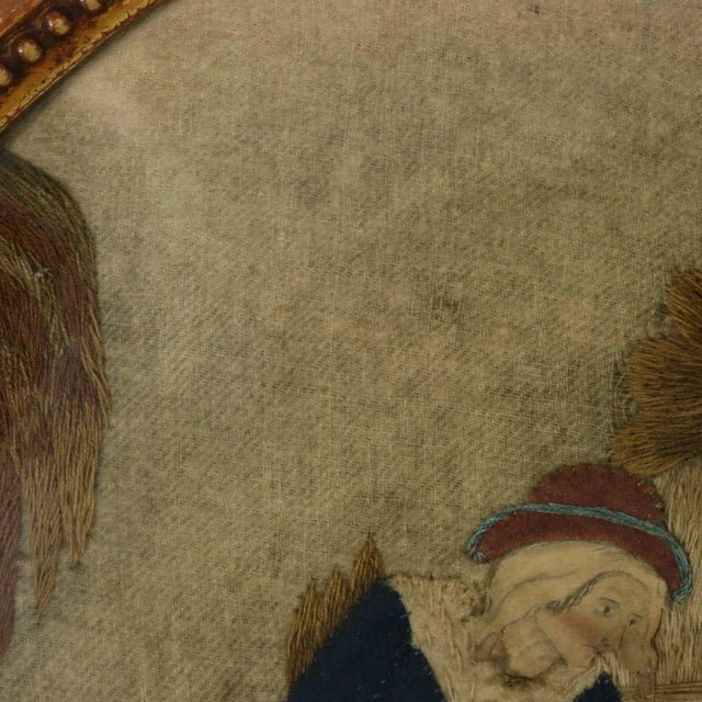 Antique Georgian Applique Embroidery of a Country Scene For Sale - Image 11 of 12