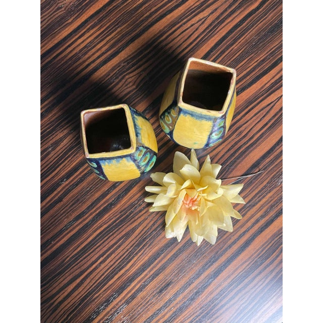 Vintage Green and Yellow Vases, Set of 2 For Sale - Image 13 of 13