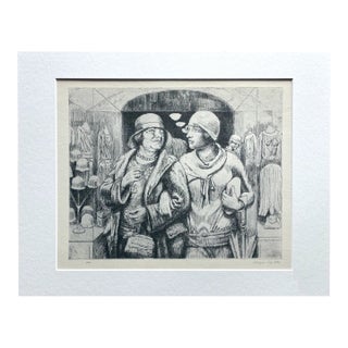 1939 Print in 11x14 Mat, Ready to Frame: Kenneth Hayes Miller, "Women Shopping" For Sale