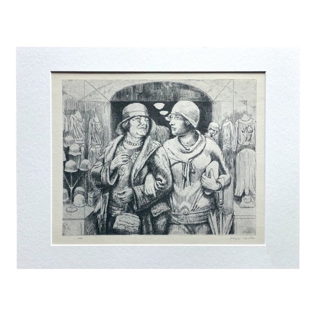 1939 Print in 11x14 Mat, Ready to Frame: Kenneth Hayes Miller, "Women Shopping" For Sale