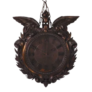1890's Large Bronze Wall Clock With Wings Time Flies