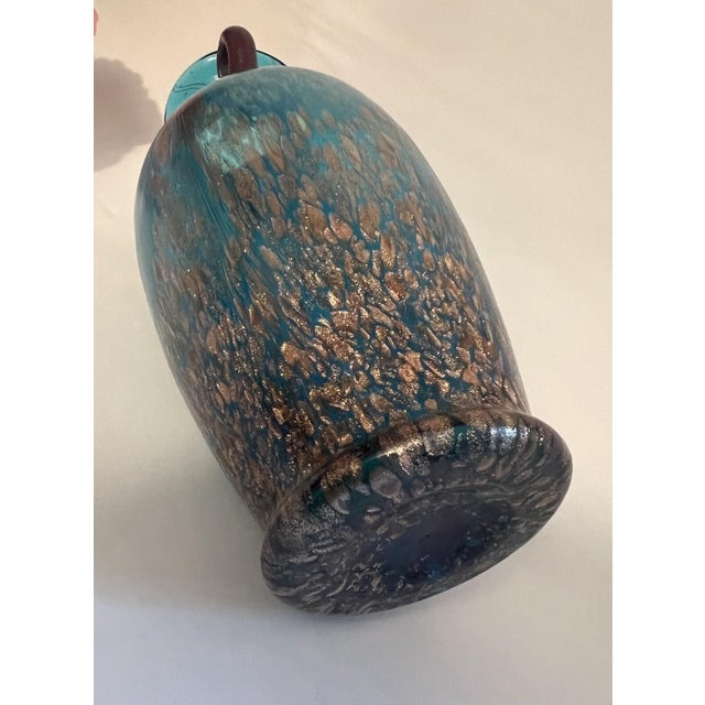 Glass Late 20th Century Vase Blue Copper Aventurine Vintage Dale Tiffany Art Glass Milano Amphora For Sale - Image 7 of 9