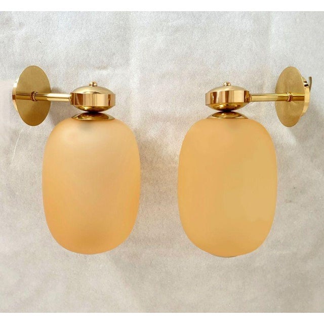 Mid-Century Modern 1980s Pair of Murano-Brass Sconces Italy For Sale - Image 3 of 11