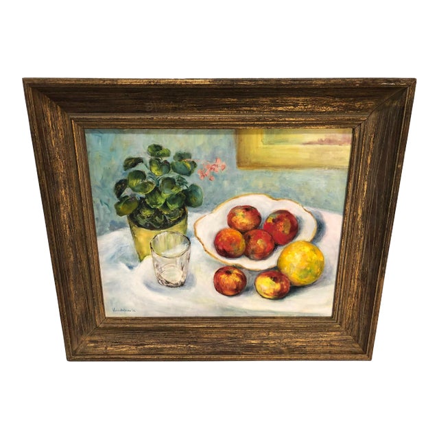 Fruit Still Life on Canvas Signed Handelman For Sale