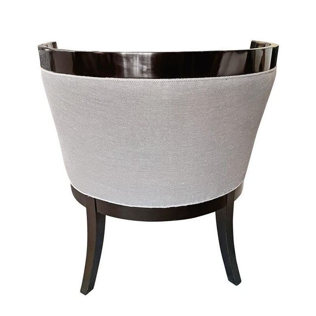 Rose Tarlow Directoire Lacquered Barrel Chair With Gilt Brass Inlay