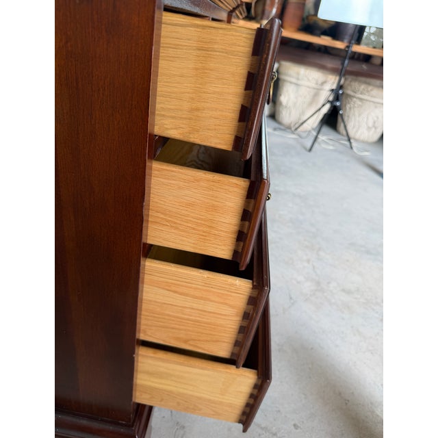 Wood Vintage Link-Taylor Heirloom Solid Mahogany Chippendale Bedside Tables / Nightstands – A Pair For Sale - Image 7 of 16