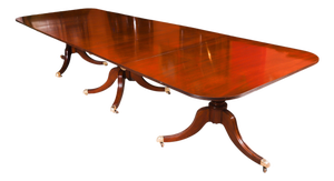 Antique Regency Revival Triple Pillar Dining Table Whytock & Reid 20th Century, 1890s