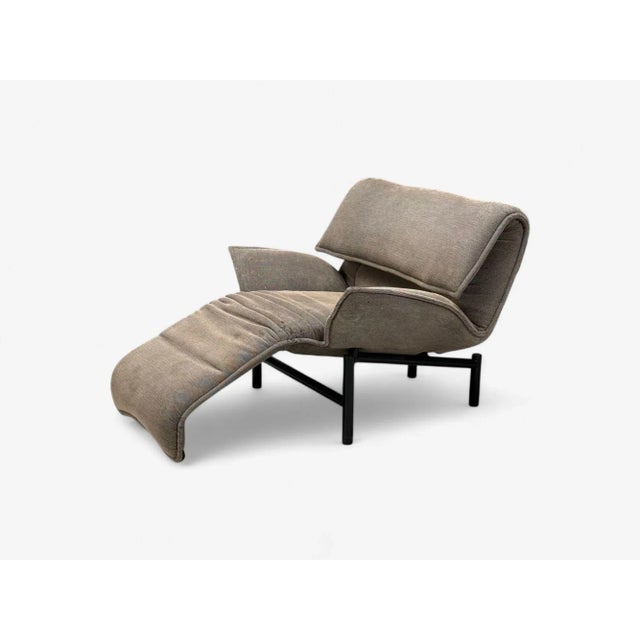 Vico Magistretti, Italian Modern, Fabric, Metal, Veranda Lounge Chair, 1980s For Sale - Image 4 of 14