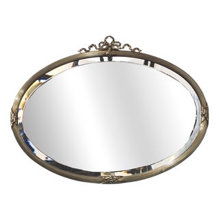 Victorian Oval Brass Mirror, 1880 For Sale