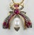 This is part of Chairish’s Fine Jewelry assortment. Antique Ruby Pearl Diamond Insect Brooch Pendant 18K This gorgeous...
