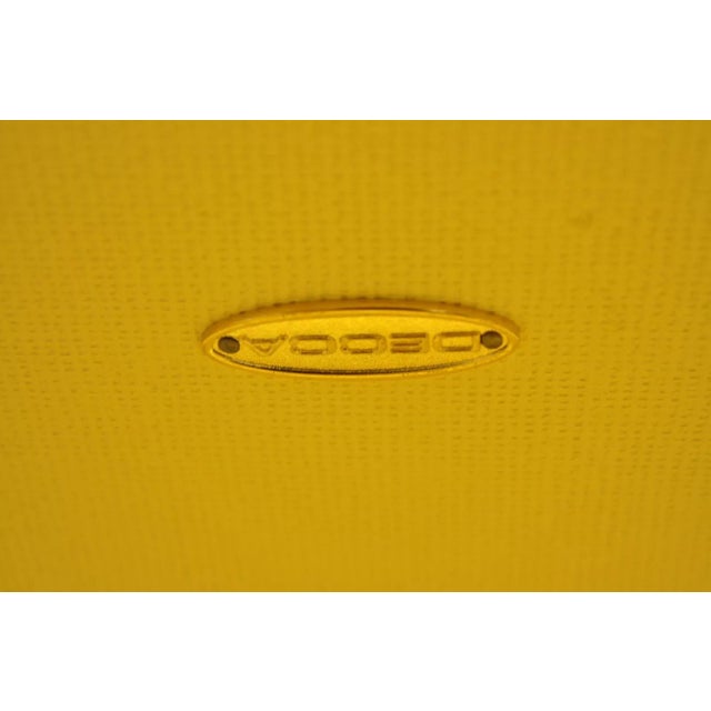 Decca Yellow Grasscloth Raffia Wrapped Parsons Bedside End Table Nightstand For Sale - Image 10 of 12