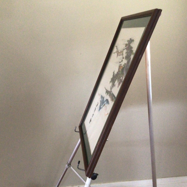 1970 Asian Silk Embroidery Landscape River Scene For Sale - Image 4 of 12