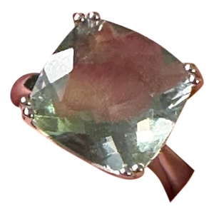 Prasiolite Sterling Silver Ring Sz 6 New !