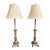 Vintage Hollywood Regency Ornate Brass Table Lamps With Bell Shades - a Pair For Sale