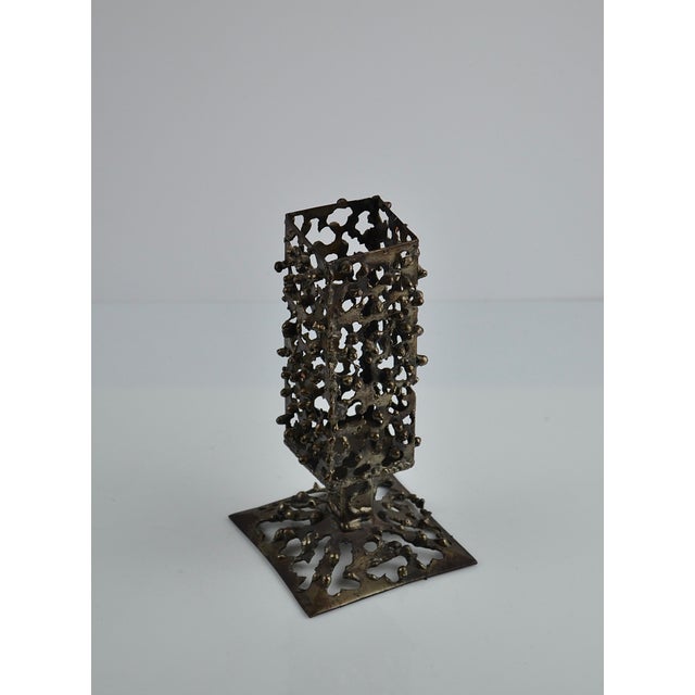 Brutalist Brutalist Handmade Iron Candleholders, 1970, Set of 2 For Sale - Image 3 of 18