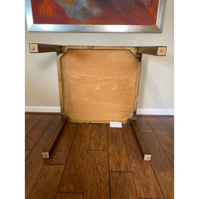 Late 20th Century Large Milo Baughman Style Burl Parsons Side Table in Mottled Copper Finish For Sale - Image 13 of 14