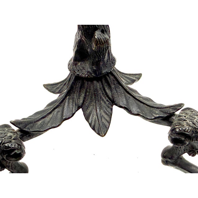 19th Century Pompeiian Bronze Neoclassical Grand Tour Souvenir Oil Lamp Heron For Sale In Palm Springs - Image 6 of 17