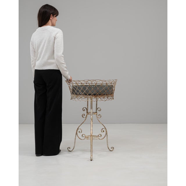 20th Century French White Painted Metal Flower Stand For Sale - Image 16 of 18