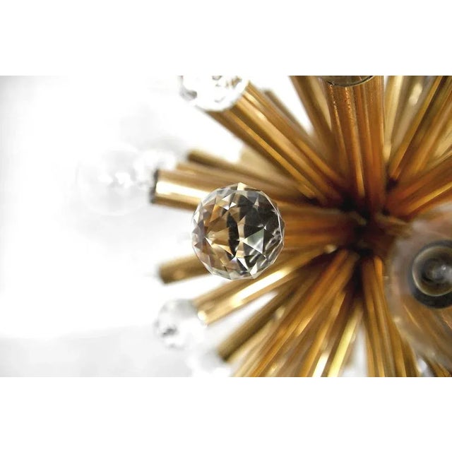 Gold Gilt Brass Pendant Lamp with Swarovski Balls from Ernst Palme, 1960s For Sale - Image 8 of 18