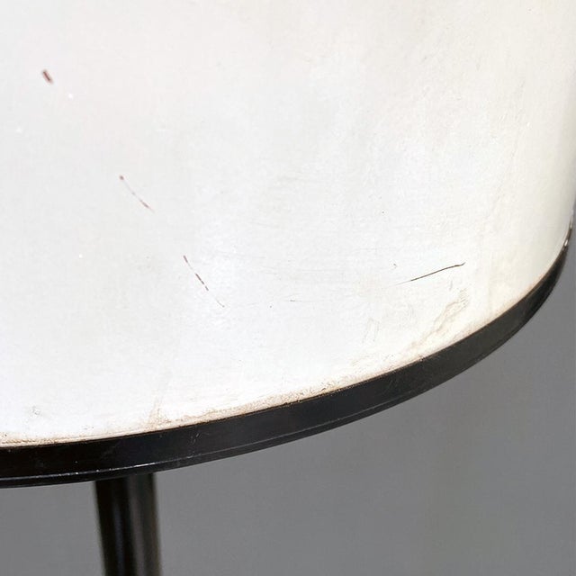 Italian Postmodern Black Metal Floor Lamp with White Metal Lampshade, 1980s For Sale - Image 9 of 14