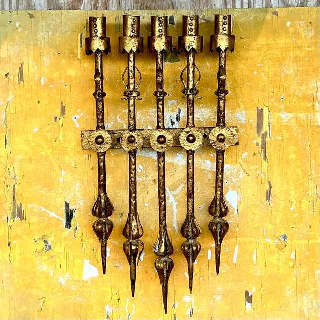 Mid 20th Century Vintage Spanish Brutalist Five Arm Light Sconce For Sale - Image 5 of 5