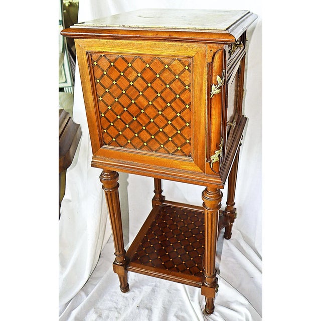 Brown Mid 19th Century French Antique Louis XVI Style Nightstand For Sale - Image 8 of 9