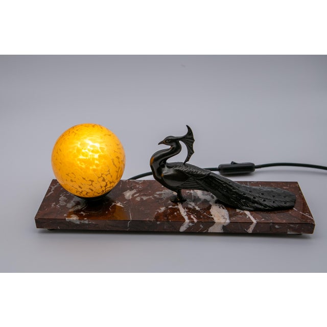 1930s Art Deco Table Lamp with Marble Base, 1930 For Sale - Image 5 of 9