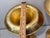 Glass Pair of Alan Lee Collection Metallic Red & Gold Leaf Glass Trumpet Vases - Staggered Set For Sale - Image 7 of 12