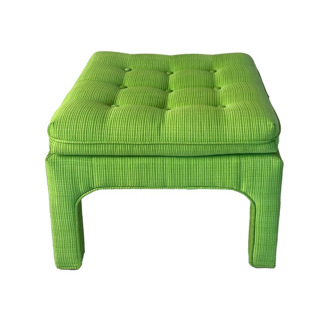 Vintage Upholstered Ottoman - Custom For Sale