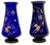 Mid 19th Century Rare Stunning Antique Victorian Hand Decorated 22k Gold Enameld Cobalt Blue Art Glass Vases by Val Saint Lambert - Mid 19th Century For Sale - Image 5 of 18